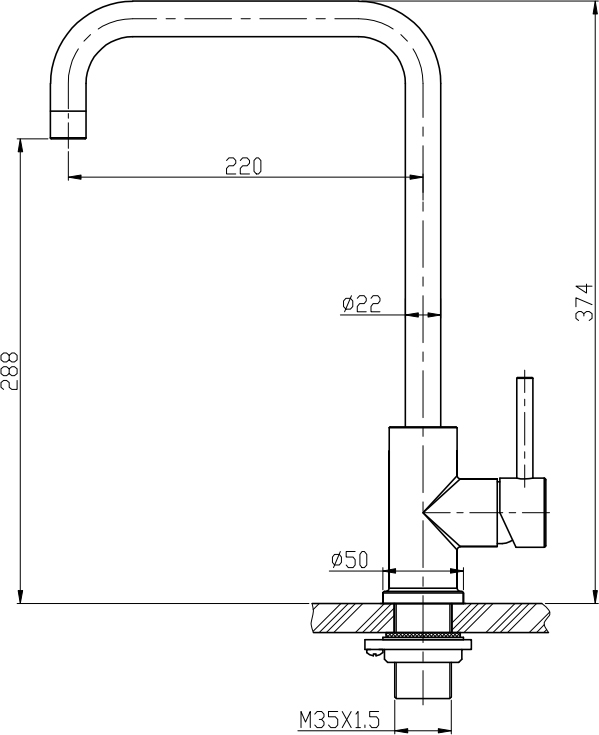 Смеситель BelBagno BB-LAM03A-IN для кухонной мойки - 1