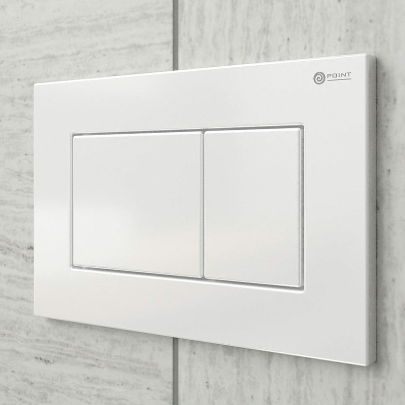 Кнопка смыва Point Ника белая матовая PN44081W - 1