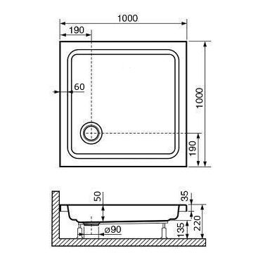 Поддон для душа RGW Style KV 100x100 16180100-11 - 1