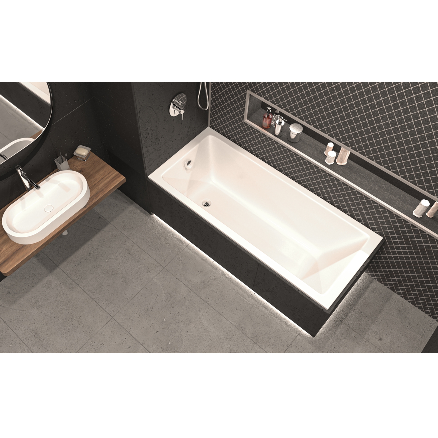 Ванна акриловая WHITECROSS Wave Slim 170x70 белый 0111.170070.100 - 1