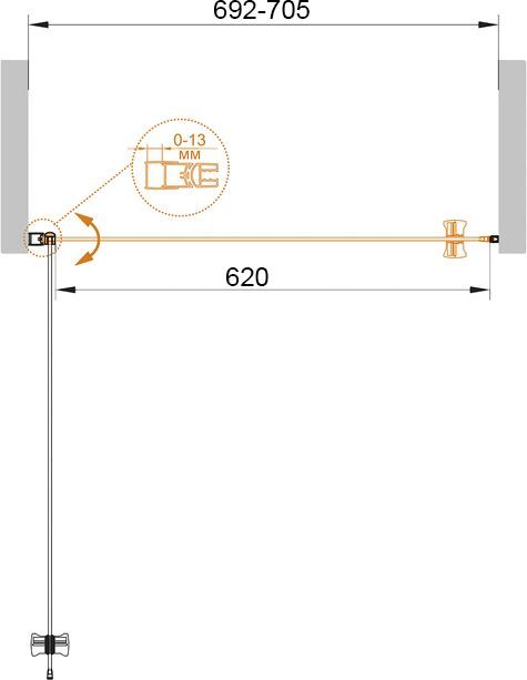 Душевая дверь в нишу Cezares Eco O B-1-70-P-Cr стекло punto ECO-O-B-1-70-P-Cr - 5