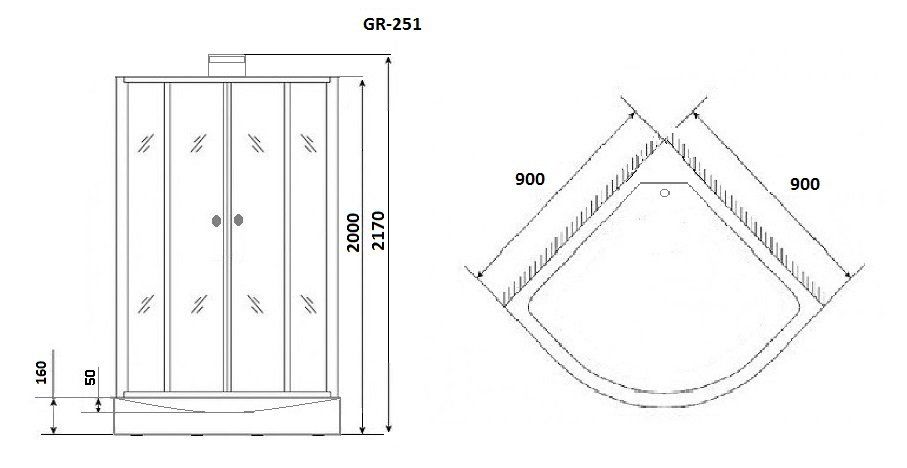 Душевая кабина Grossman GR251 90х90 - 6