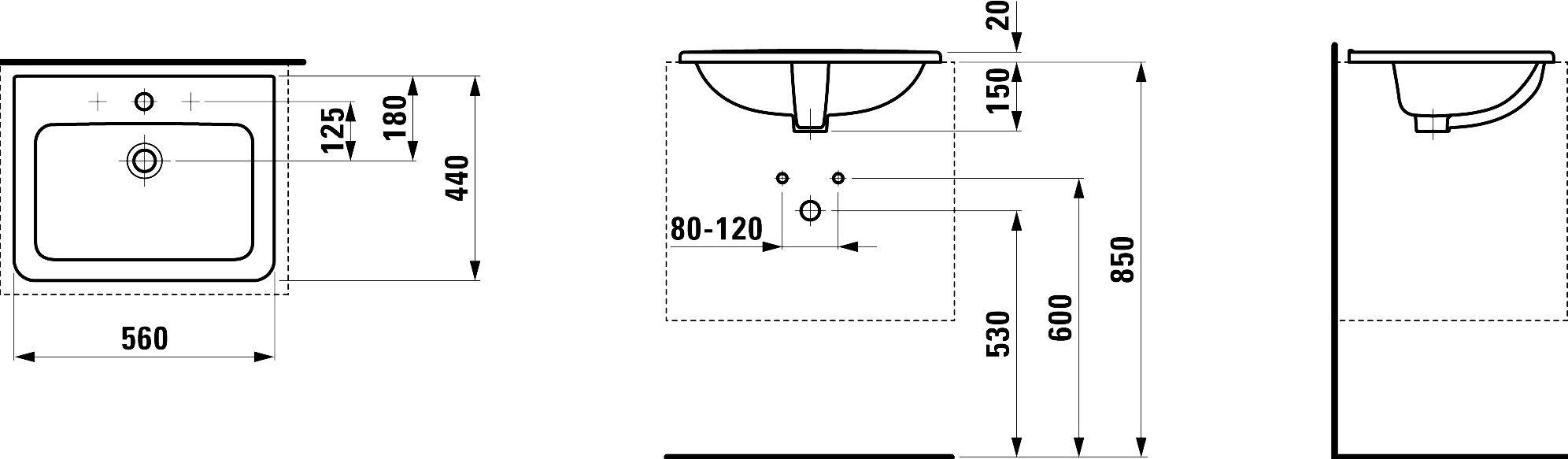 Раковина Laufen Pro A 8.1396.1.000.104.1 - 3