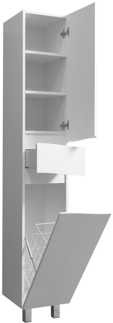 Шкаф-пенал Stella Polar Фудзи 30 R с бельевой корзиной белый SP-00000457 - 2