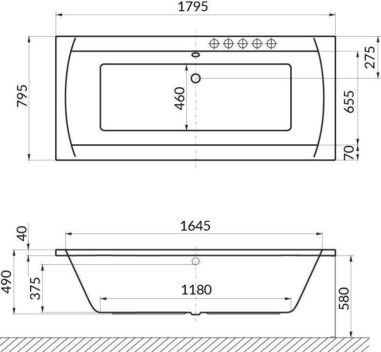 Акриловая ванна Excellent Aquaria Lux 180x80 WAEX.AQU18WH - 1