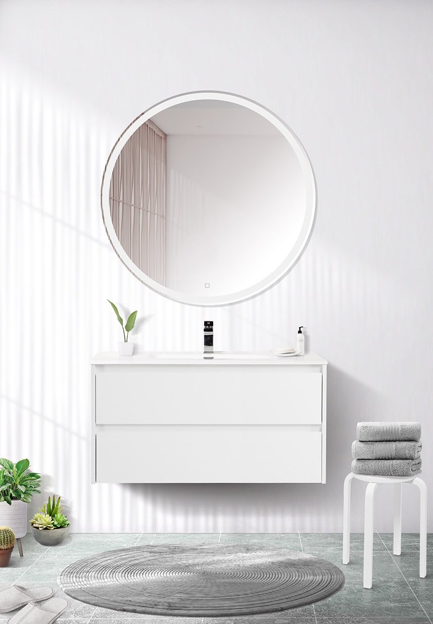 Тумба с раковиной BelBagno Kraft 80 белый матовый - 11