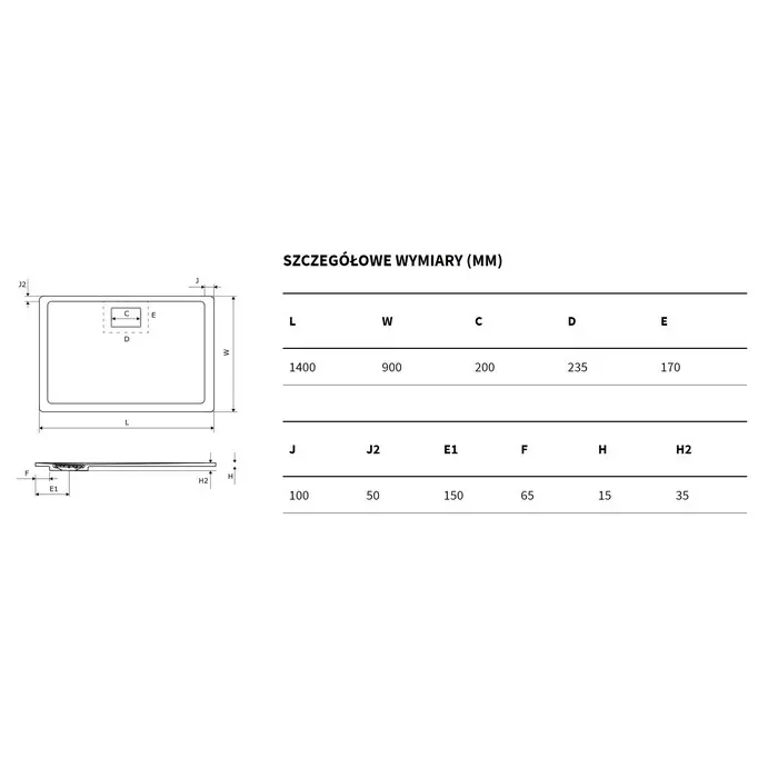 Поддон для душа EXCELLENT Lavano 140x90 белый BREX.1103.140.090.WHN - 5