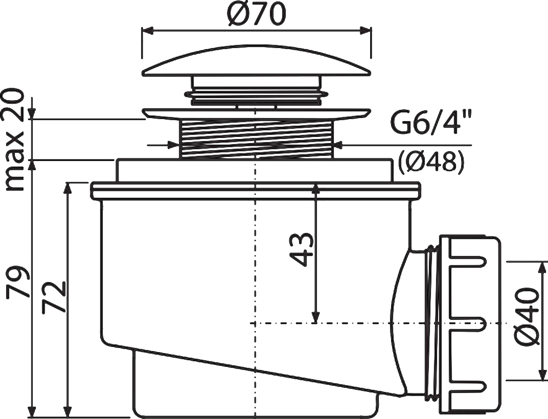 Сифон для поддона AlcaPlast A465 A465-50 - 6