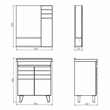 Зеркало-шкаф Comforty Нарва 70 белое матовое 00-00001285 - 2