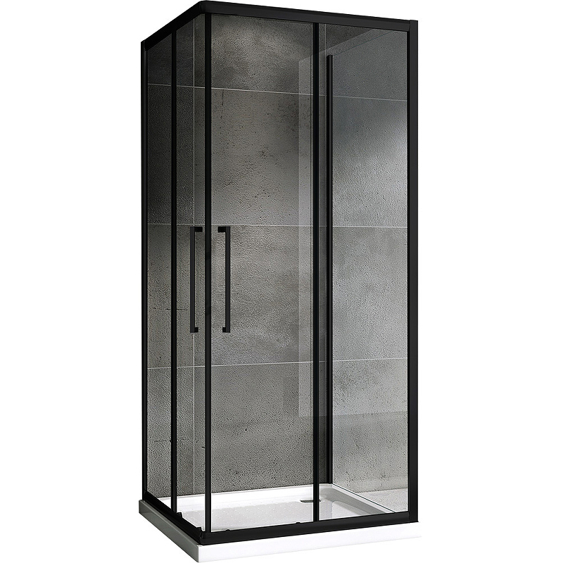 Душевой уголок ABBER Schwarzer Diamant 100х100 профиль черный  AG02100BH-S100B - 0