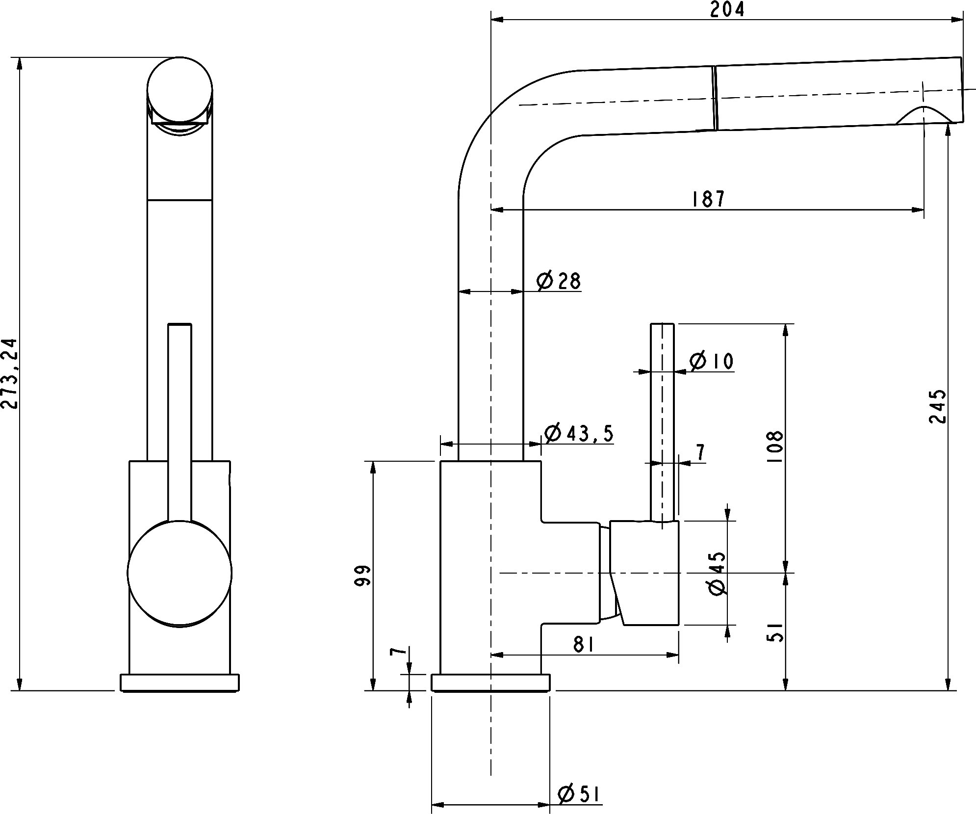 Смеситель Paulmark Kassel для кухонной мойки, антрацит Ka214311-401TB - 3