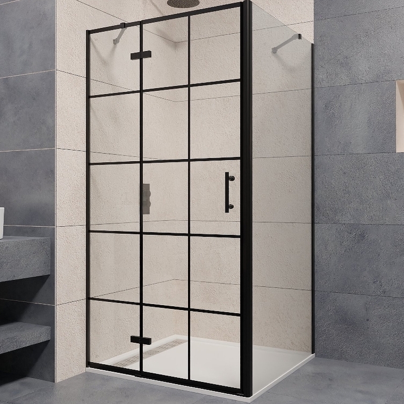 Душевой уголок RGW Passage PA-77B L 120x100 профиль черный стекло прозрачное 41087720-084L - 0