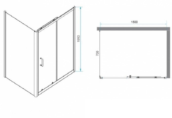 Душевой уголок RGW Passage PA-74 150x70 профиль хром стекло прозрачное 410874157-11 - 2