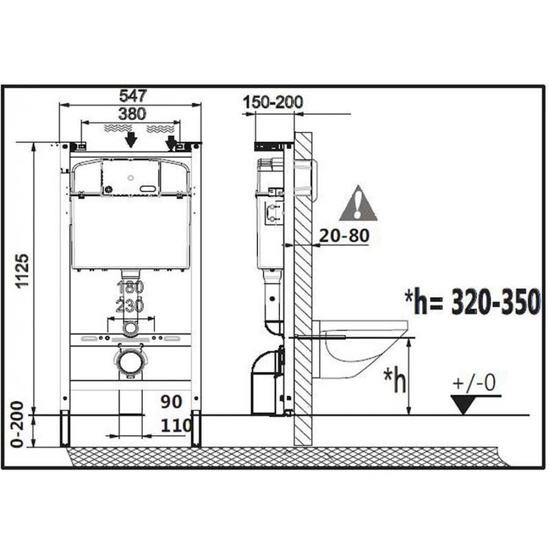 Комплект Roca Gap 893104100 подвесной унитаз + инсталляция + кнопка - 2