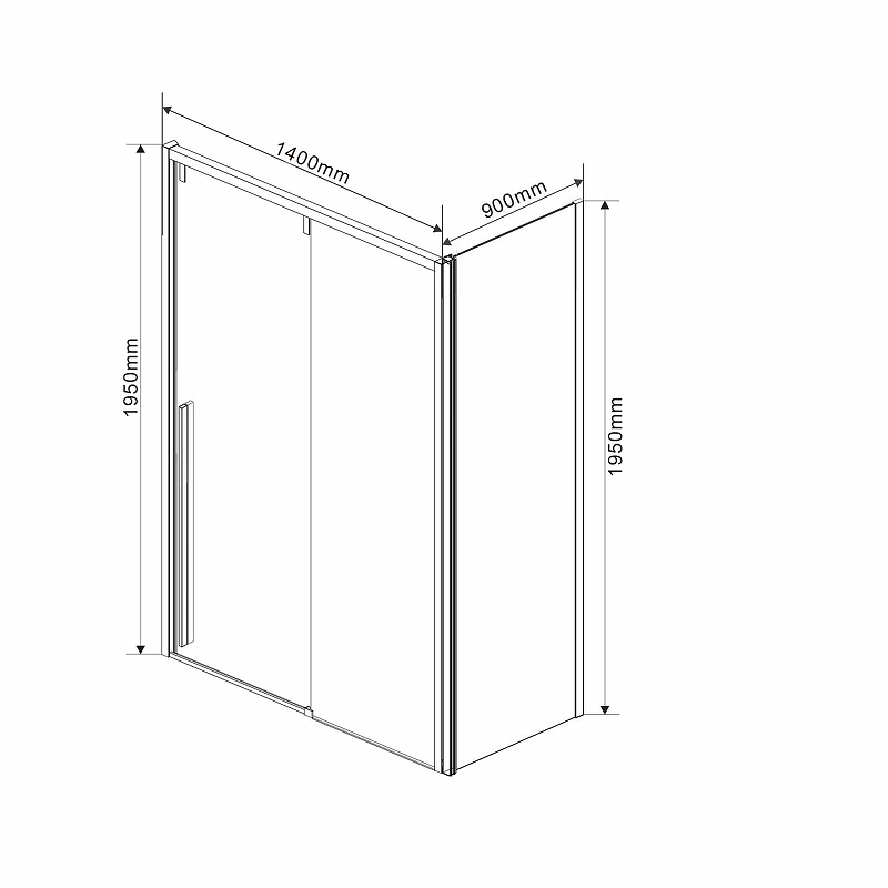 Душевой уголок Vincea Lugano 140х90 черный стекло прозрачное VSR-1L9014CLB-1 - 1