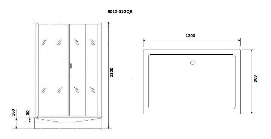 Душевая кабина Niagara Premium 120х80х210 правая NG-6012-01GQR 60120114GQR - 2