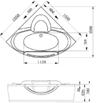 Гидромассажная ванна Gemy  155x155 см  G9025 II K - 4