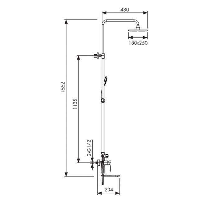 Душевая стойка Kaiser Linear 59182 - 1