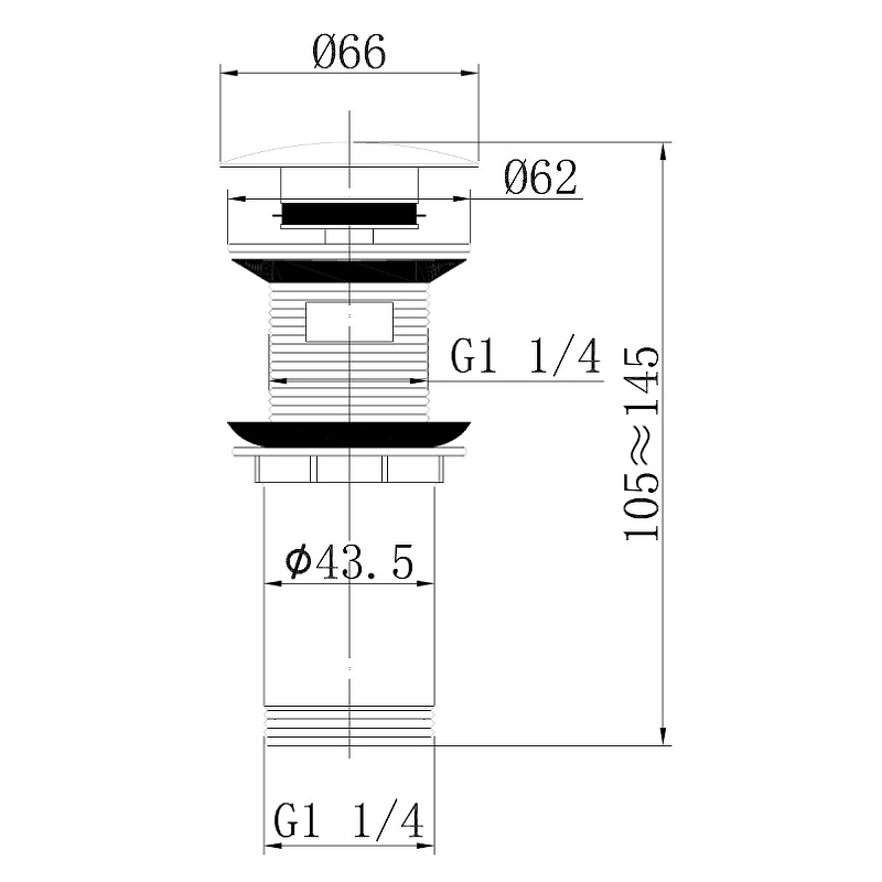 Донный клапан Abber розовое золото матовое AF0010MRG - 1