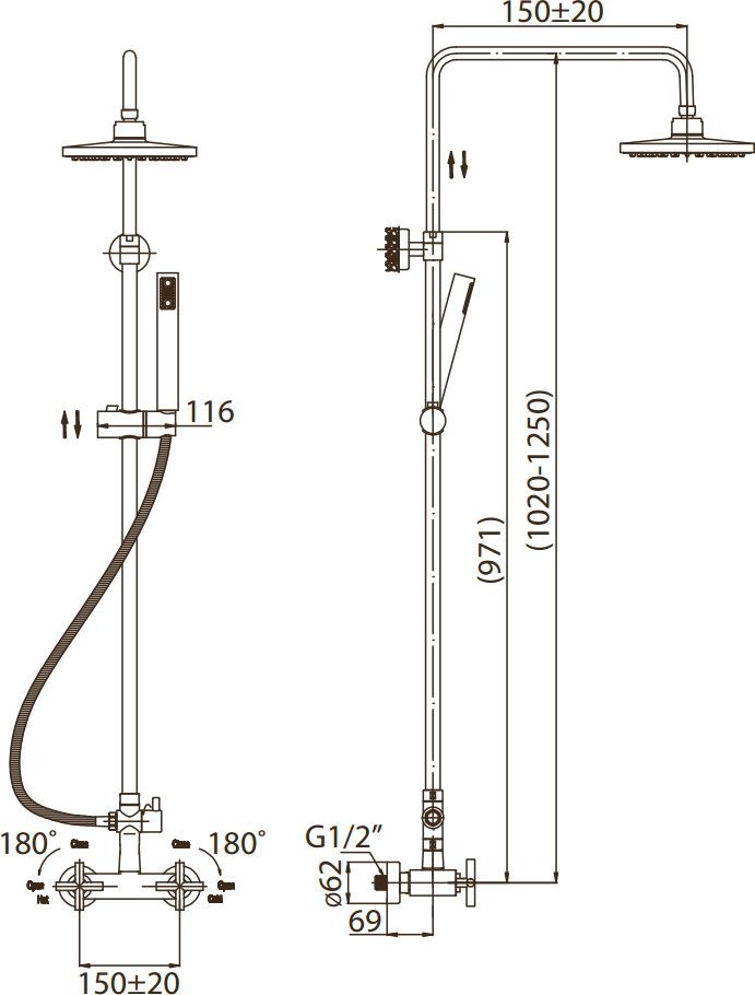 Душевая стойка BelBagno Vittoria VIT-DOC-CRM - 1