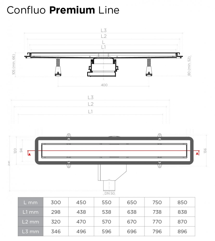 Душевой лоток Pestan Confluo Premium Line 650 белое стекло/сталь 13000283 - 7