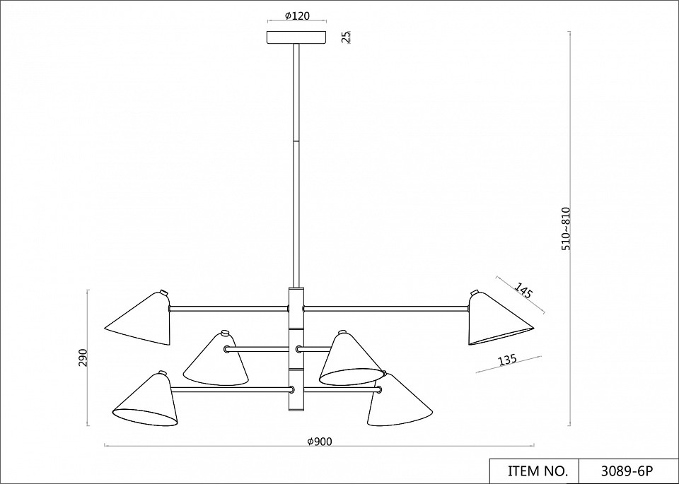 Подвесная люстра F-promo Trikoniya 3089-6P - 1