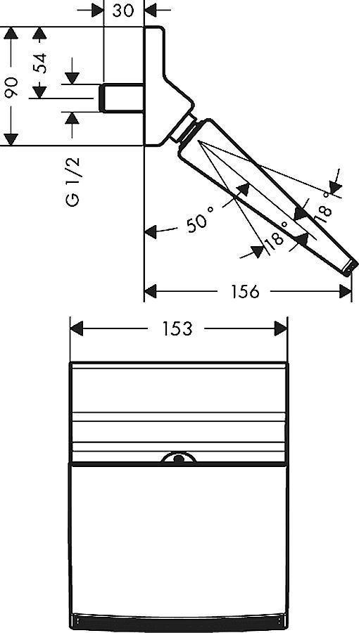 Верхний душ Hansgrohe Raindance 150 1jet 26443000 Rainfall Stream - 2