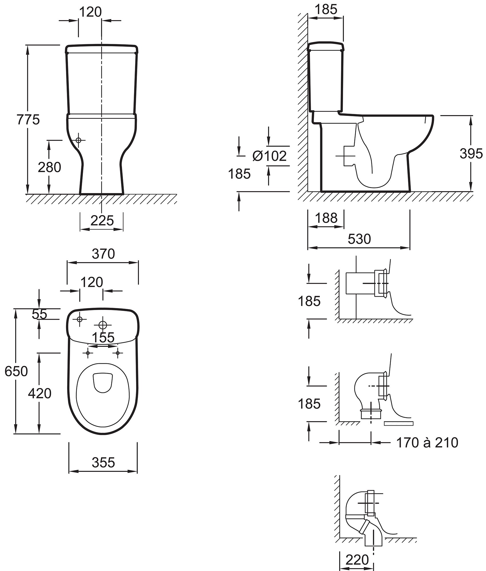 Унитаз-компакт Jacob Delafon Panache E1370 с микролифтом - 4