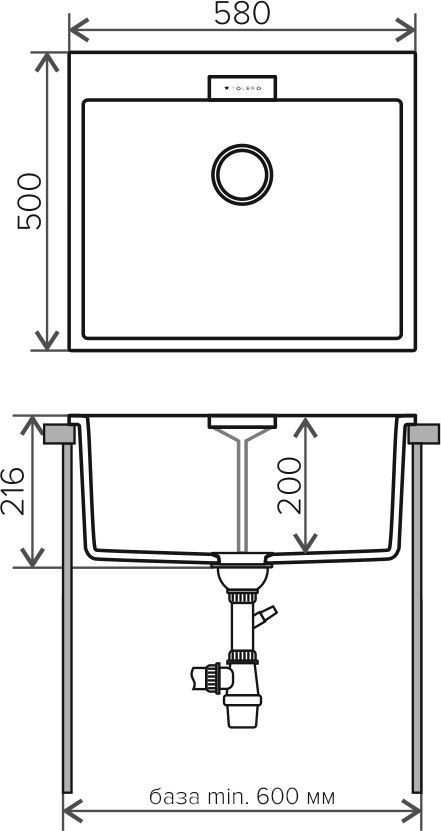 Мойка кухонная Tolero TL-580 сафари 473608 - 1