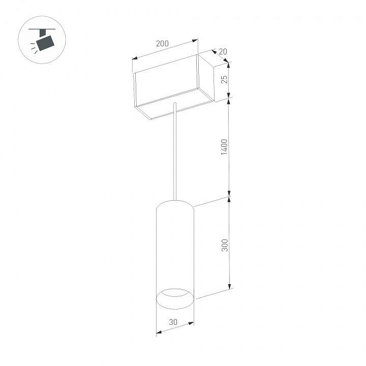 Трековый светодиодный светильник Arlight Mag-Spot-Hang-25-R30-5W Warm3000 034244 - 2