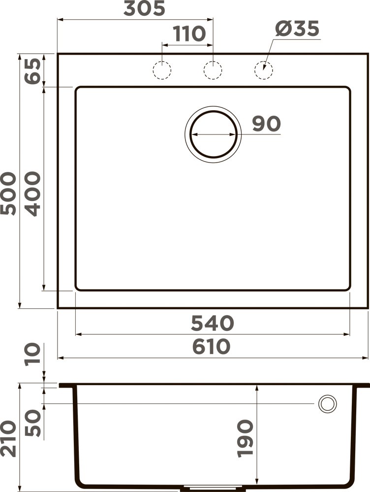 Мойка кухонная Omoikiri Bosen 61-GR leningrad grey 4993557 - 1