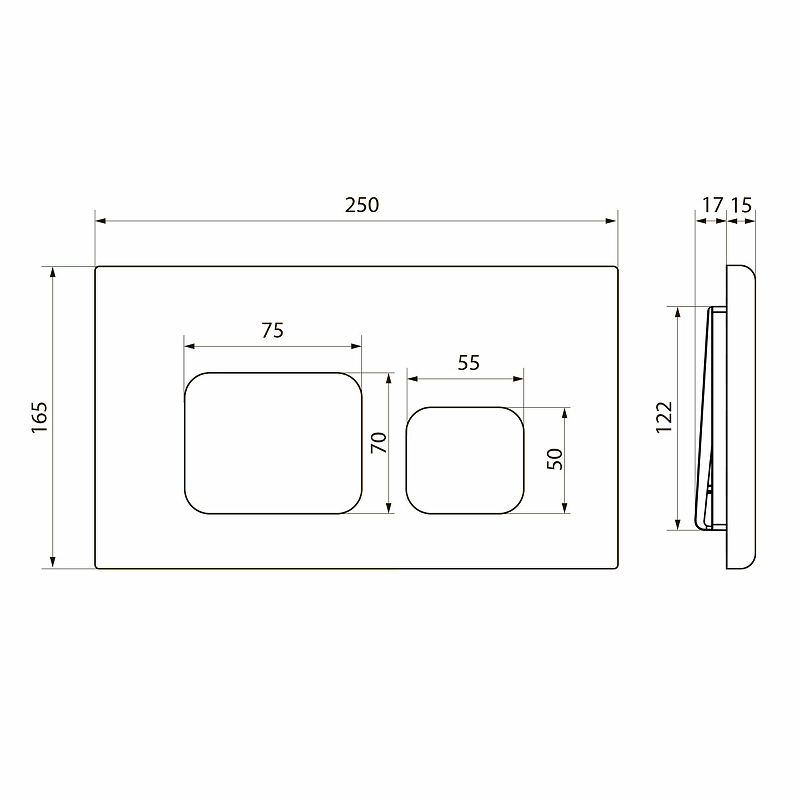 Кнопка смыва Point Афина бронзовая PN44041BB - 2