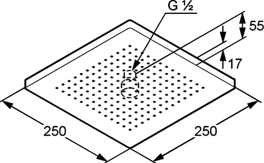 Верхний душ Kludi A-QA 6653105-00 25 см - 3