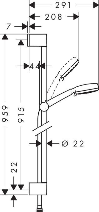 Душевой гарнитур Hansgrohe Crometta 100 Multi 26656400 - 1