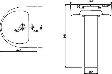 Раковина BelBagno Flay BB0115L - 3