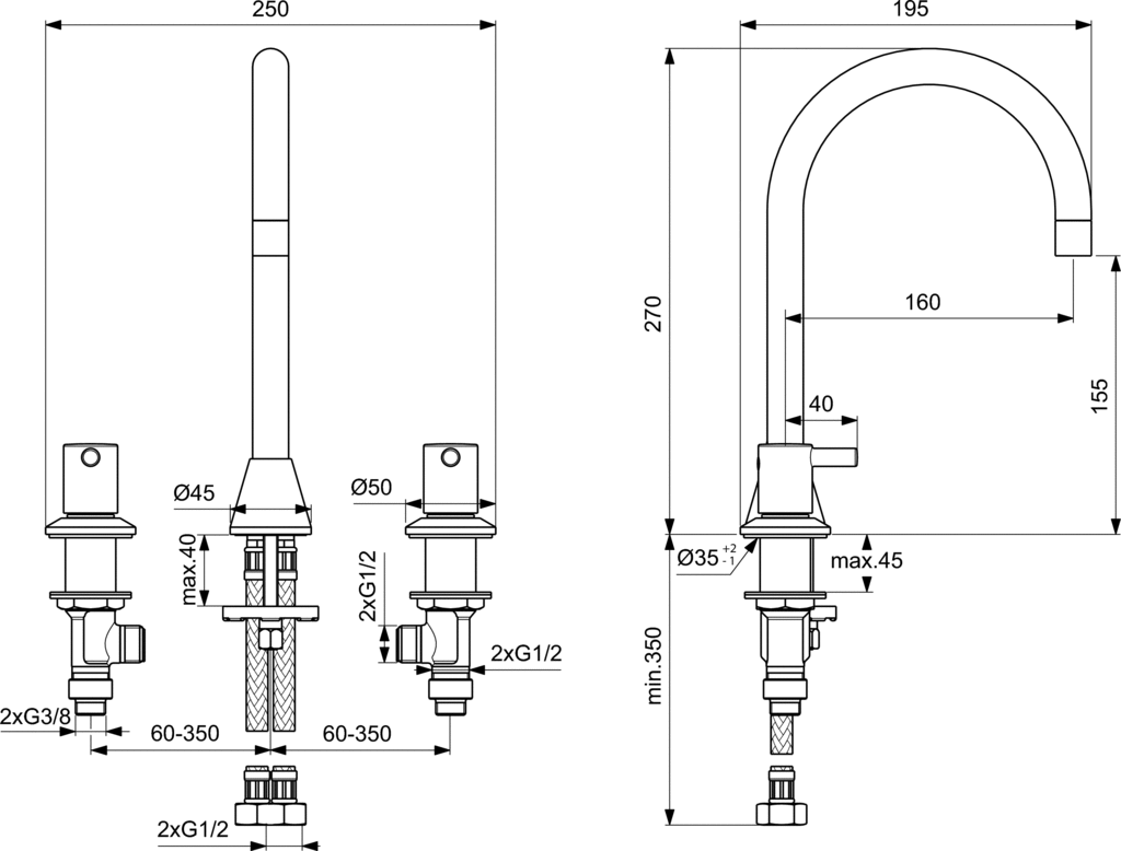 Смеситель для раковины Ideal Standard Ceraline хром BC196AA - 1