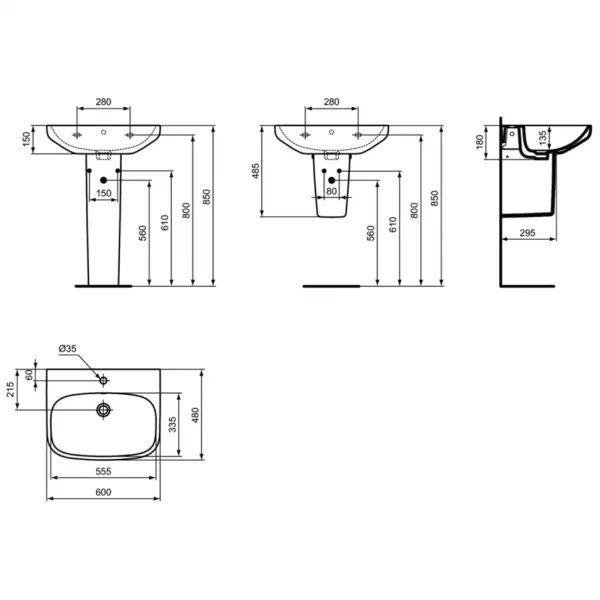 Раковина подвесная Ideal Standard IS i.life A 60 белый T470501 - 8