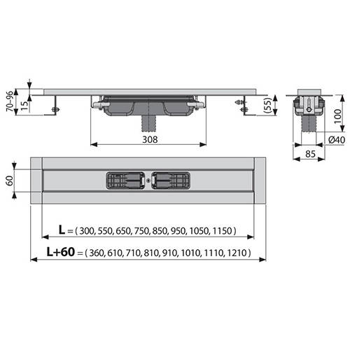 Душевой лоток AlcaPlast  122 см  APZ1101-1150 - 1