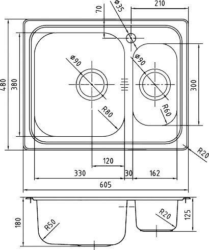 Мойка кухонная Iddis Strit STR60SXi77 - 1