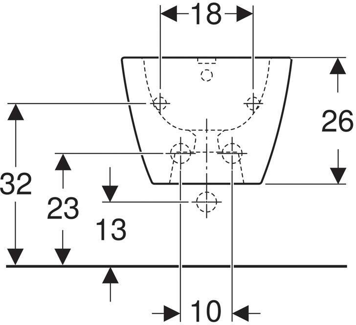 500.209.01.1 GEBERIT биде подвесное SMYLE Square /54х35/(белый) - 3