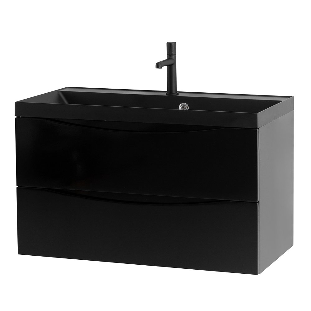 Тумба с раковиной BelBagno Marino 80 черный - 4