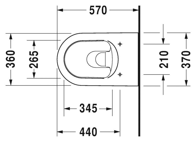 Чаша для подвесного унитаза Duravit Me by Starck белый, без сиденья  2528090000 - 3