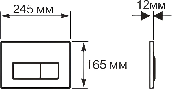 Кнопка смыва Акватек KDI-0000014 матовая, хром - 2