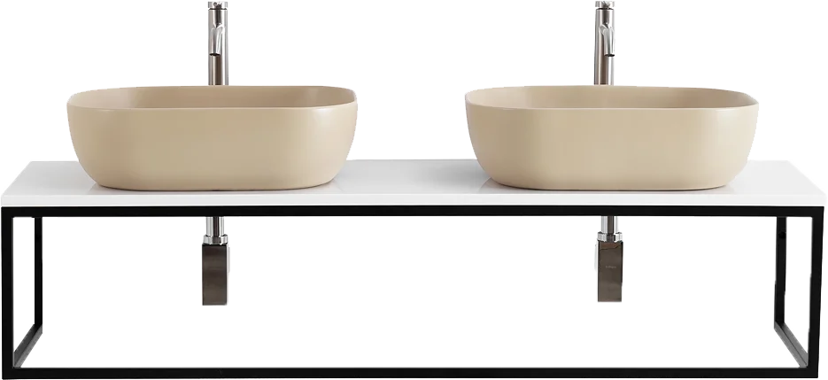 Столешница под раковину BelBagno с двумя отверстиями белый EK-140-2-BO-W0 - 1