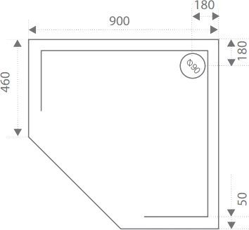 Поддон для душа Good Door Пента 90x90 с ножками и экраном ЛП00010 - 4