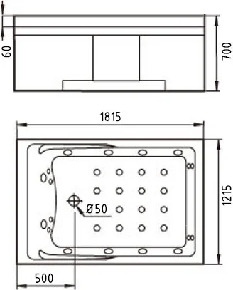 Акриловая ванна Gemy 180x120 с гидромассажем  G9061 K R - 3