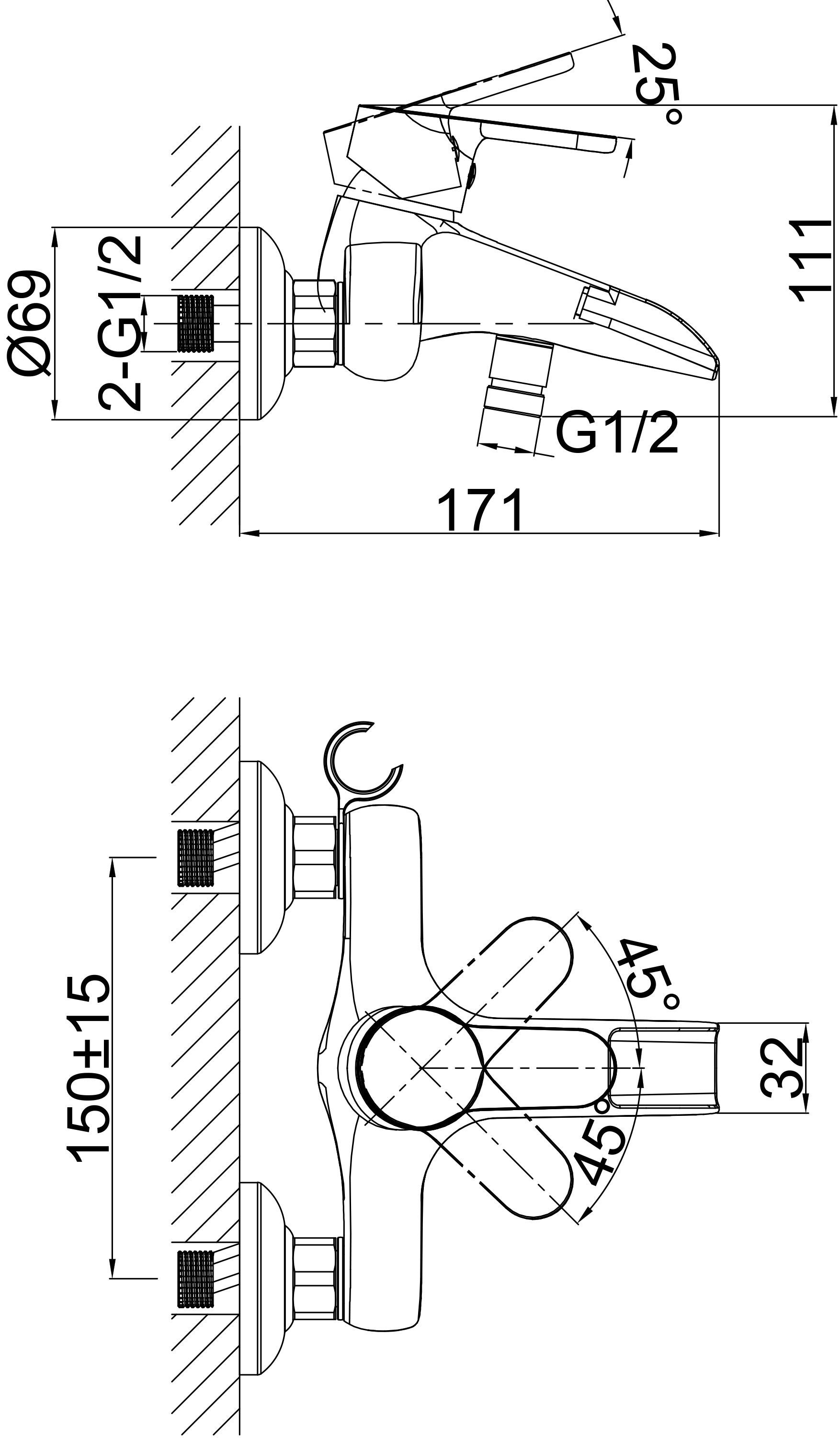 Смеситель для ванны D&K DA139  DA1393501 - 1