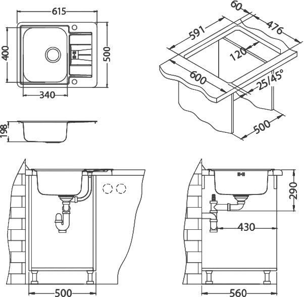 Мойка кухонная Alveus Line Maxim 60 1085947 - 2