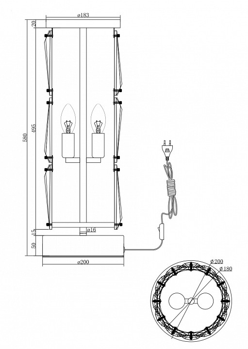 Настольная лампа Maytoni Puntes MOD043TL-02G - 1