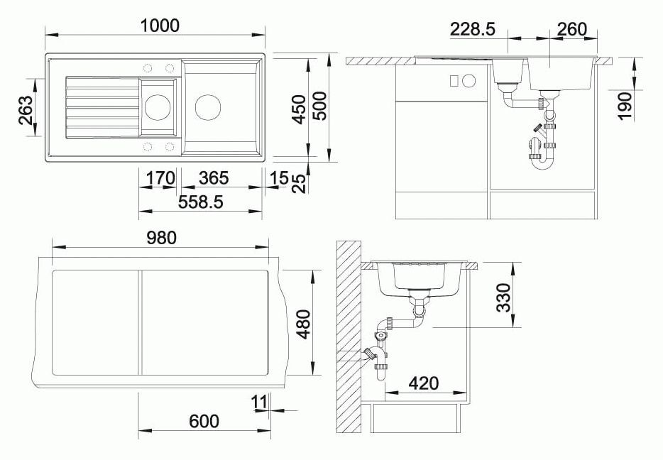 Мойка из гранита Blanco Zia Жасмин  514743 - 5